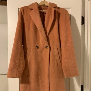 Peachy pink car coat, size small